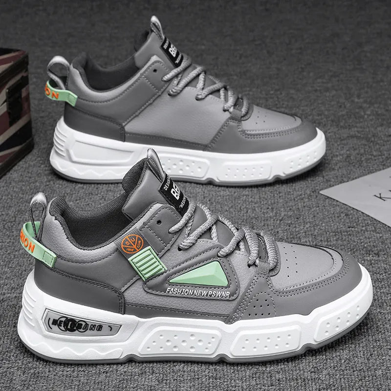 Fashion Grey Beat Round Toe Sneakers Fashionwheel