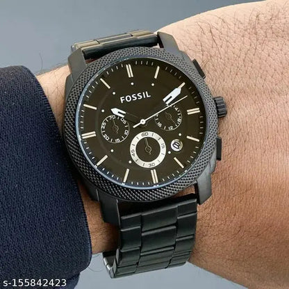 Fossil Chronograph Black stainless steel watch Fashionwheel