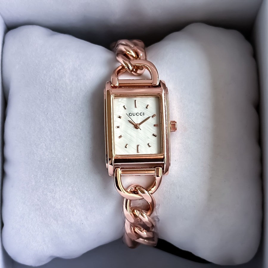 Gucci Rectangular Rose Pink Women Watch Fashionwheel