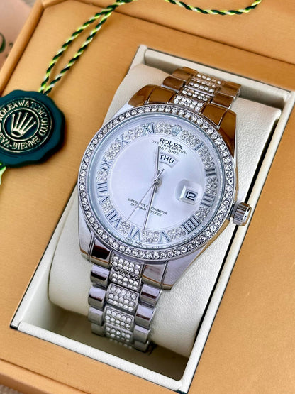 Rolex Zoom Silver Unisex Watch Fashionwheel