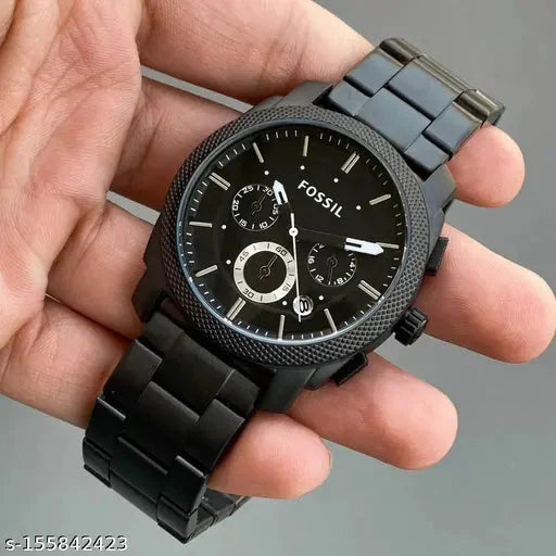 Fossil Chronograph Black stainless steel watch Fashionwheel