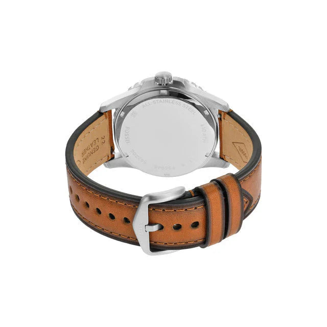 Fossil Three-Hand Date Tan LiteHide Fashionwheel
