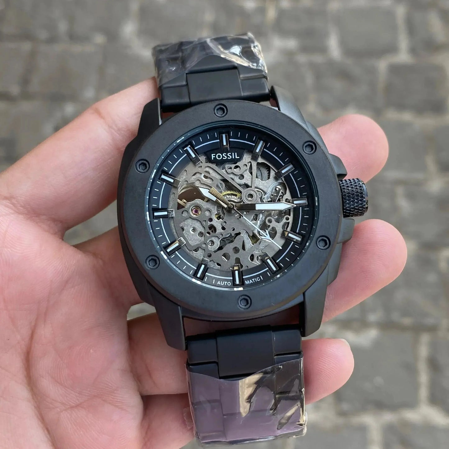 Fossil Automatic Black Stainless Steel Watch Fashionwheel