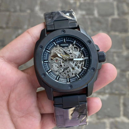Fossil Automatic Black Stainless Steel Watch Fashionwheel