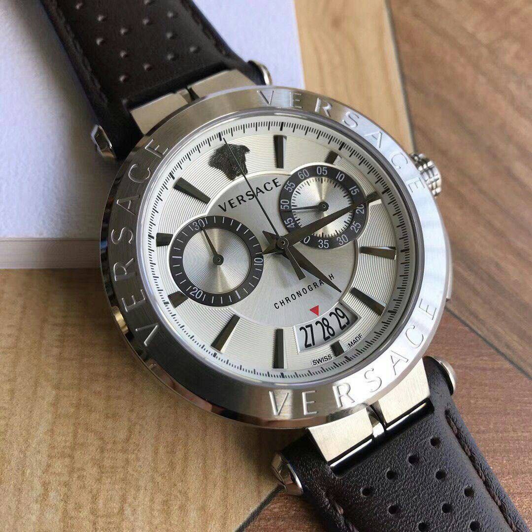 Versace Watch With Leather Strap Fashionwheel