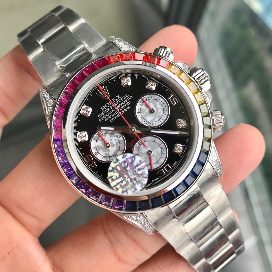 ROLEX Daytona Rainbow Analog Watch Fashionwheel