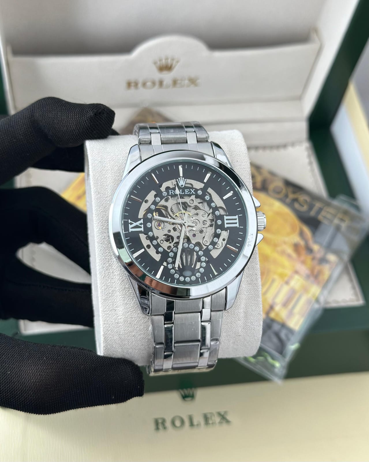 Rolex automatic black & white premium watch ⌚ Fashionwheel