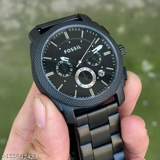 Fossil Chronograph Black stainless steel watch Fashionwheel